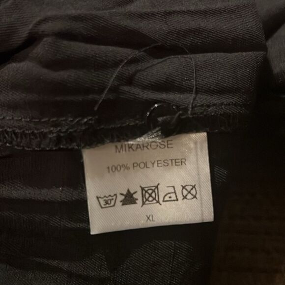 Mikarose V Neck Long Sleeve Modest Black Tiered Relaxed Fit Dress Extra Large - Picture 10 of 10